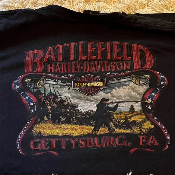 Harley-Davidson Black and Blue Eagle Tee - Picture 2 of 3